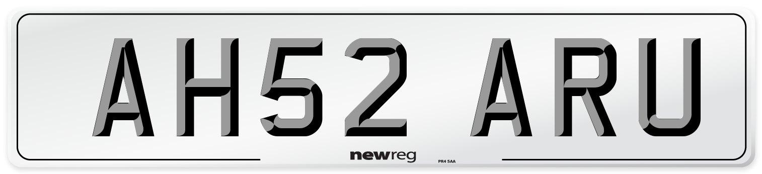 AH52 ARU Number Plate from New Reg